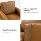 Sillón decorativo de cuero auténtico de mediados de siglo, juego de 2 unidades — Negro / Azul marino / Marrón / Camel / Burdeos / Beige