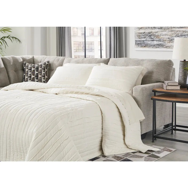 Signature Design by Ashley Mahoney 2-Piece Sleeper Sectional with Chaise - 105 W x 90 D x 37 H