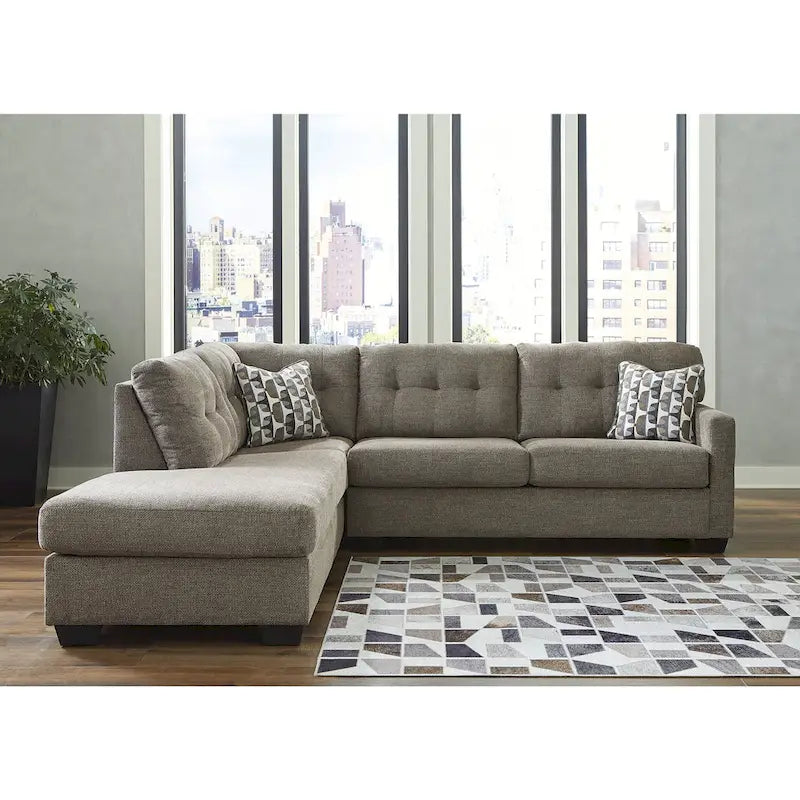 Sofá Seccional Sleeper de 2 piezas con Chaise, reversible izquierda/derecha – Pebble / Chocolate