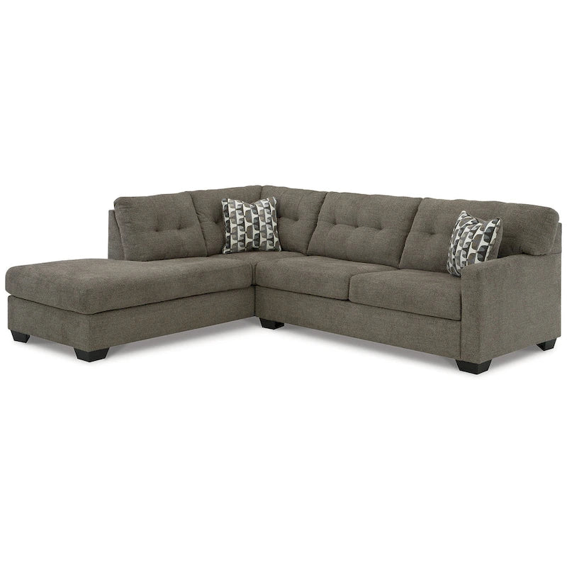 Sofá Seccional Sleeper de 2 piezas con Chaise, reversible izquierda/derecha – Pebble / Chocolate