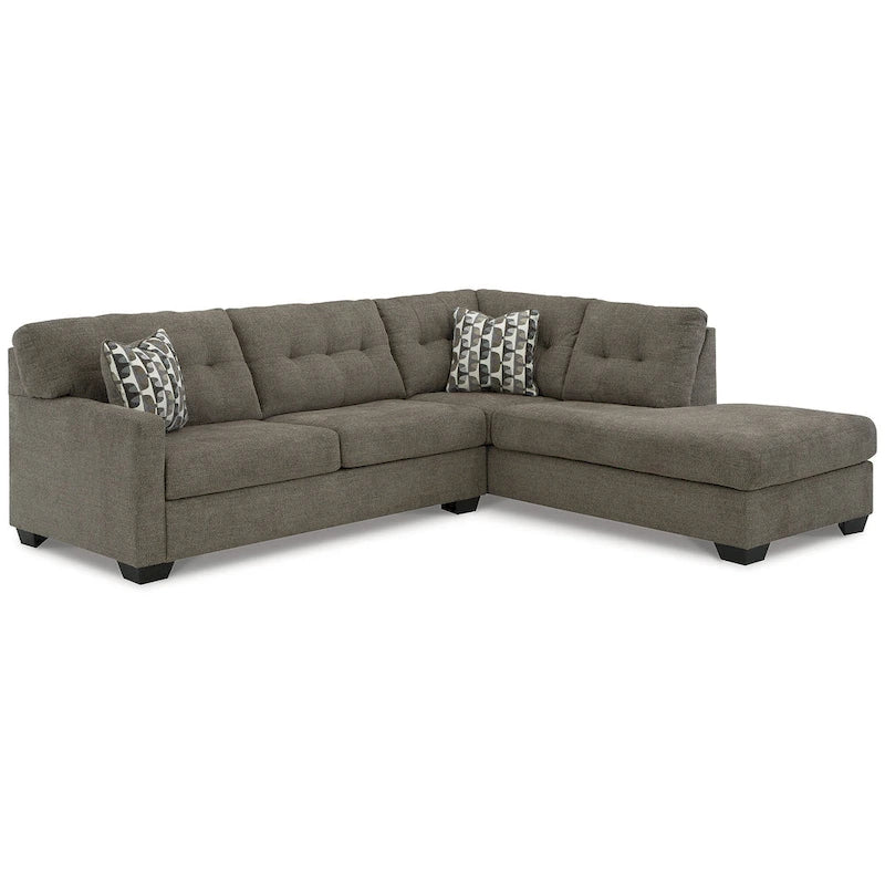 Sofá Seccional Sleeper de 2 piezas con Chaise, reversible izquierda/derecha – Pebble / Chocolate