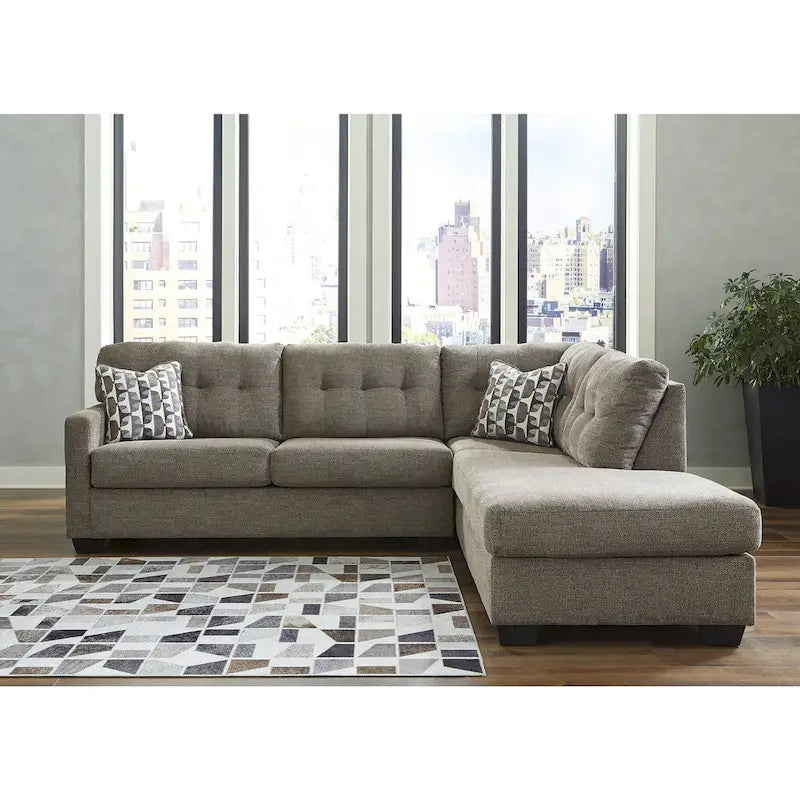 Sofá Seccional Sleeper de 2 piezas con Chaise, reversible izquierda/derecha – Pebble / Chocolate