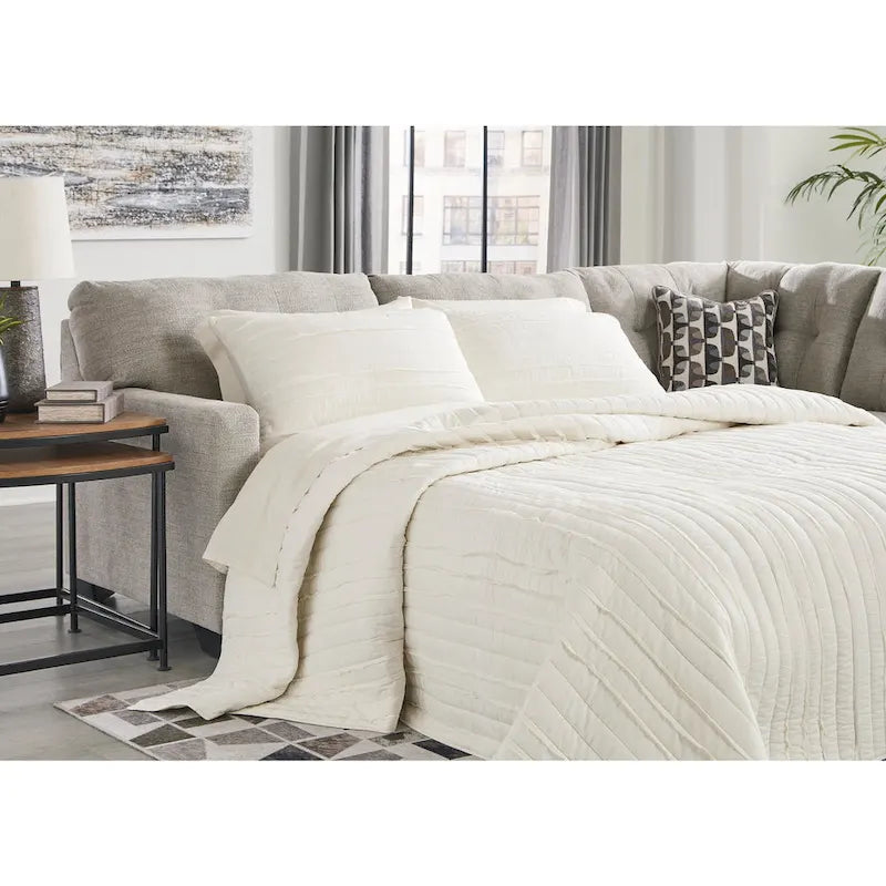 Sofá Seccional Sleeper de 2 piezas con Chaise, reversible izquierda/derecha – Pebble / Chocolate
