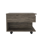 Mesa de centro elevable de madera marrón con cajón, para 1 persona