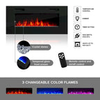 Centro de Entretenimiento de Pared con Chimenea Eléctrica Negro / Gris / Blanco para 1 Habitación