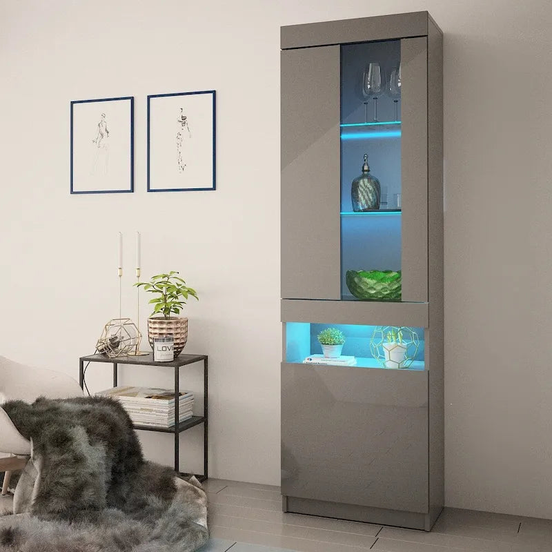 Centro de Entretenimiento de Pared con Chimenea Eléctrica Negro / Gris / Blanco para 1 Habitación