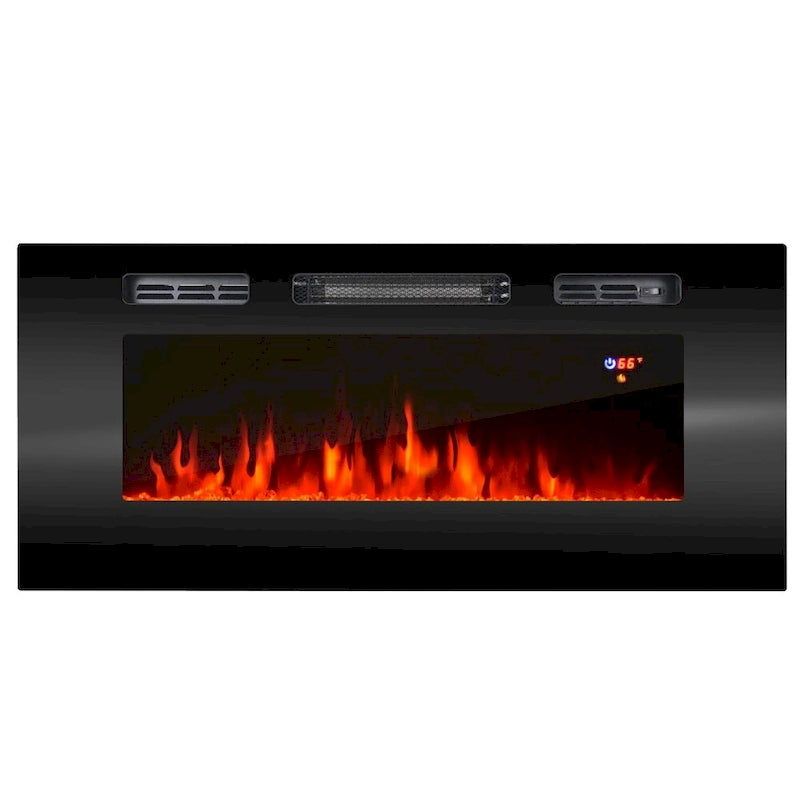 Centro de Entretenimiento de Pared con Chimenea Eléctrica Negro / Gris / Blanco para 1 Habitación