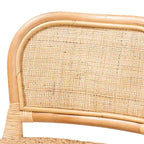Taburete de bar de ratán natural marrón — Estilo bohemio, altura de barra/mostrador, capacidad para 1 persona