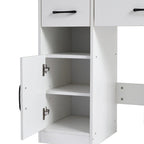 Tocador Blanco con Espejo Iluminado, 2/3 Cajones – 1 Persona