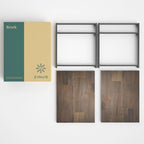 Mesa auxiliar de madera de acacia marrón industrial de 2 niveles