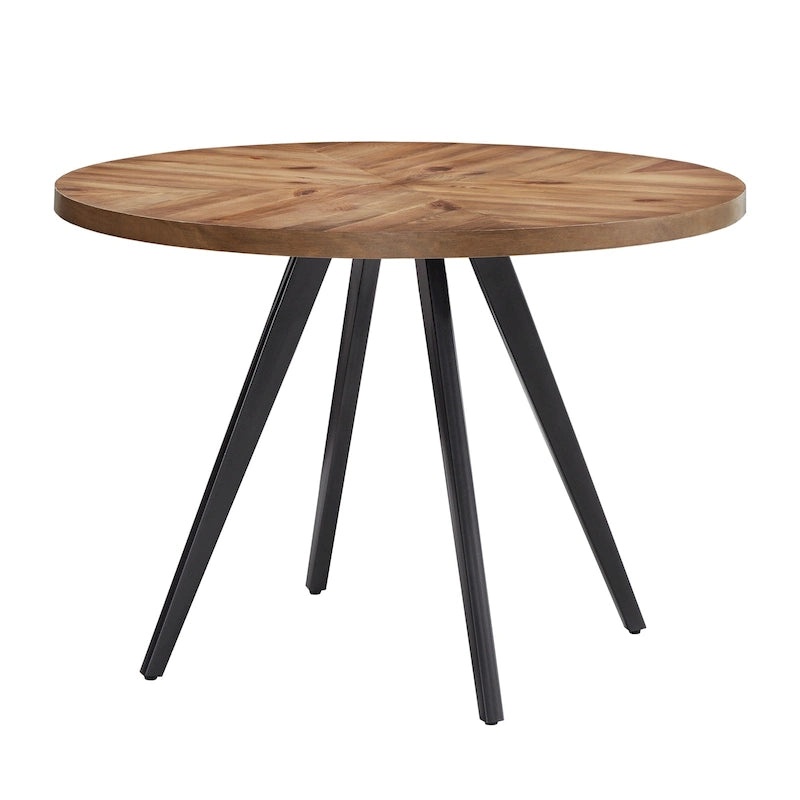 Mesa de comedor redonda roble/gris hierro, asientos para 2-4