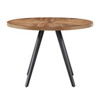 Mesa de comedor redonda roble/gris hierro, asientos para 2-4