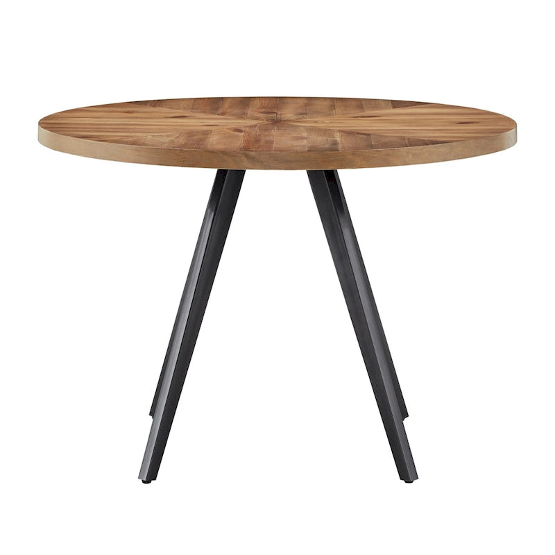Mesa de comedor redonda roble/gris hierro, asientos para 2-4