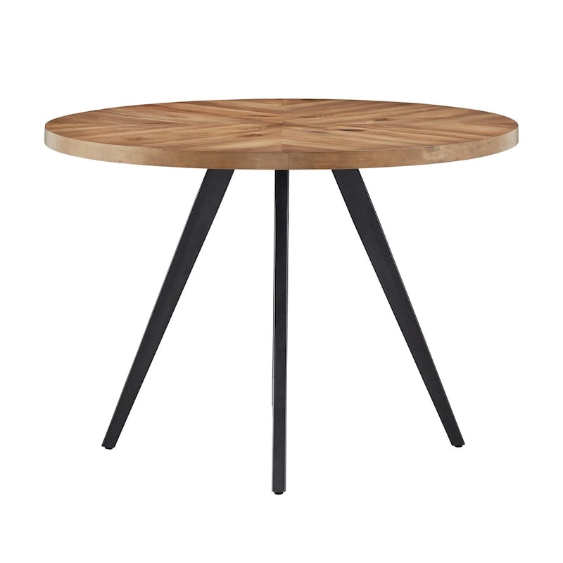 Mesa de comedor redonda roble/gris hierro, asientos para 2-4
