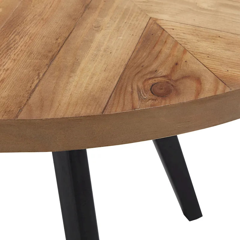 Mesa de comedor redonda roble/gris hierro, asientos para 2-4