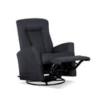 Sillón Reclinable Giratorio Planeador Manual de Tela Gris Oscuro - Asiento Individual