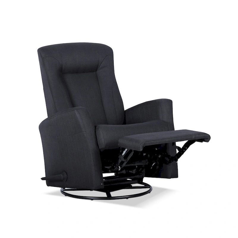 Sillón Reclinable Giratorio Planeador Manual de Tela Gris Oscuro - Asiento Individual