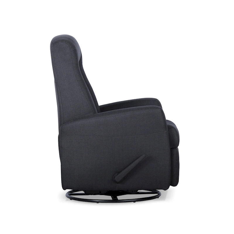 Sillón Reclinable Giratorio Planeador Manual de Tela Gris Oscuro - Asiento Individual