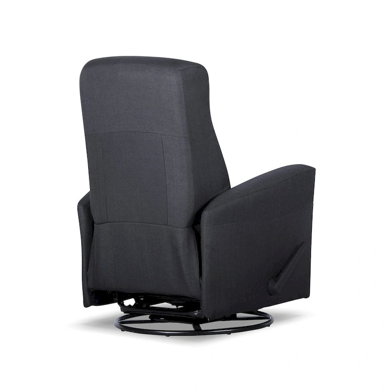 Sillón Reclinable Giratorio Planeador Manual de Tela Gris Oscuro - Asiento Individual