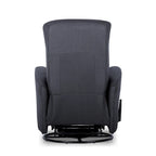 Sillón Reclinable Giratorio Planeador Manual de Tela Gris Oscuro - Asiento Individual