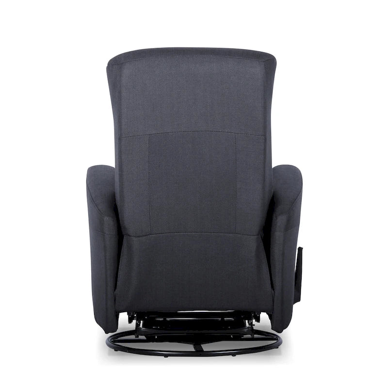 Sillón Reclinable Giratorio Planeador Manual de Tela Gris Oscuro - Asiento Individual