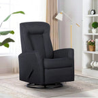 Sillón Reclinable Giratorio Planeador Manual de Tela Gris Oscuro - Asiento Individual