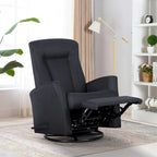 Sillón Reclinable Giratorio Planeador Manual de Tela Gris Oscuro - Asiento Individual