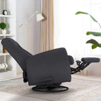 Sillón Reclinable Giratorio Planeador Manual de Tela Gris Oscuro - Asiento Individual