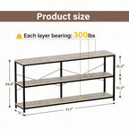 Mesa Consola de 3 Niveles en MDF Gris, 140 cm, para 1-2 Usuarios