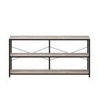 Mesa Consola de 3 Niveles en MDF Gris, 140 cm, para 1-2 Usuarios