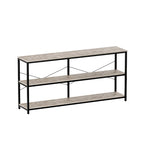 Mesa Consola de 3 Niveles en MDF Gris, 140 cm, para 1-2 Usuarios