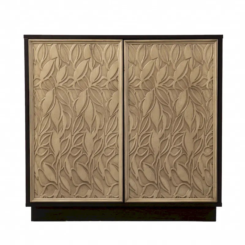 Armario de almacenamiento de 2 puertas con acabado de madera marrón