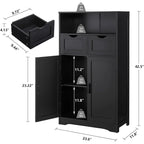 Armario de Almacenamiento de Suelo Gris / Negro / Marrón / Blanco con 2 Puertas, Montaje para 1 Persona