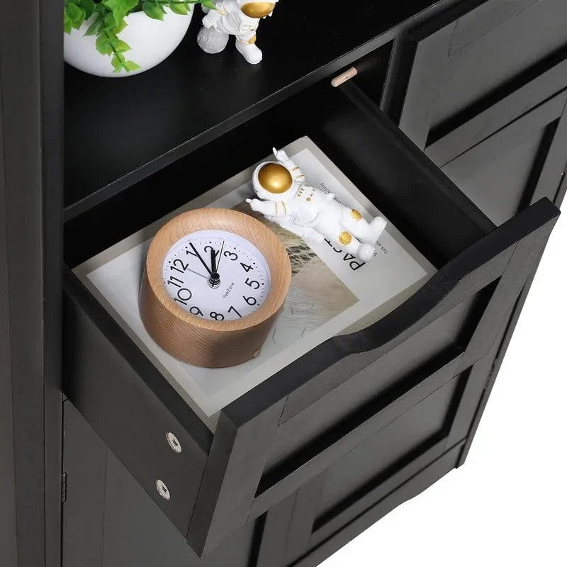 Armario de Almacenamiento de Suelo Gris / Negro / Marrón / Blanco con 2 Puertas, Montaje para 1 Persona