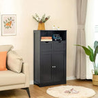 Armario de Almacenamiento de Suelo Gris / Negro / Marrón / Blanco con 2 Puertas, Montaje para 1 Persona
