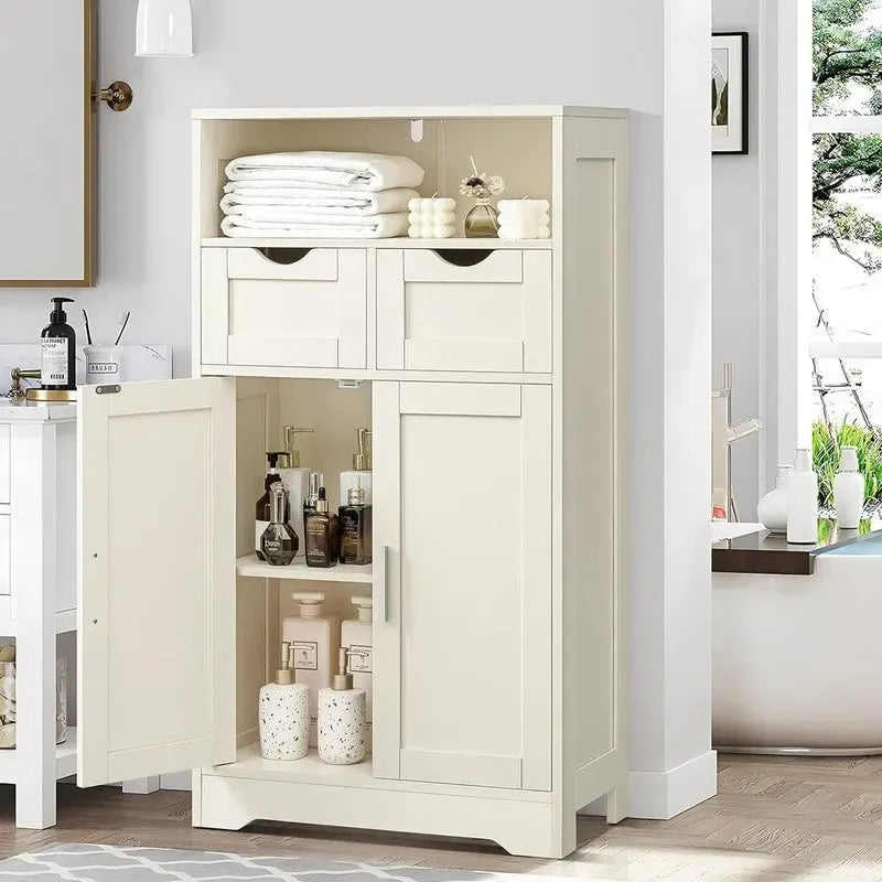 Armario de Almacenamiento de Suelo Gris / Negro / Marrón / Blanco con 2 Puertas, Montaje para 1 Persona
