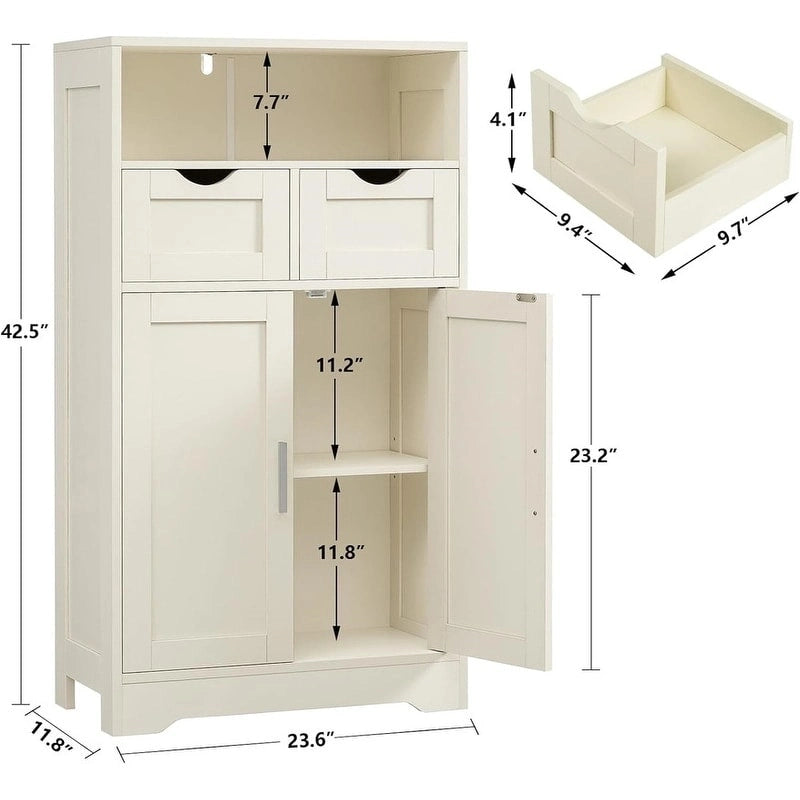 Armario de Almacenamiento de Suelo Gris / Negro / Marrón / Blanco con 2 Puertas, Montaje para 1 Persona