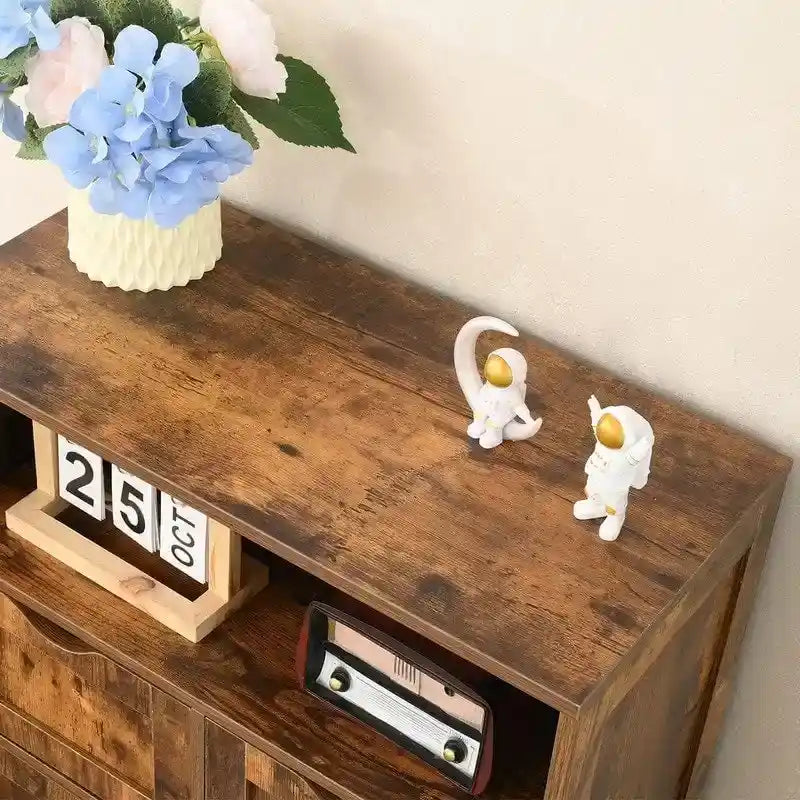 Armario de Almacenamiento de Suelo Gris / Negro / Marrón / Blanco con 2 Puertas, Montaje para 1 Persona
