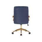 Silla giratoria de piel sintética (PU) en azul/negro/blanco/marrón/rosa, respaldo medio, respaldo de 16" o 19", asiento individual