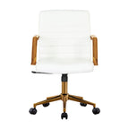 Silla giratoria de piel sintética (PU) en azul/negro/blanco/marrón/rosa, respaldo medio, respaldo de 16" o 19", asiento individual