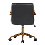 Silla giratoria de piel sintética (PU) en azul/negro/blanco/marrón/rosa, respaldo medio, respaldo de 16" o 19", asiento individual