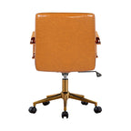 Silla giratoria de piel sintética (PU) en azul/negro/blanco/marrón/rosa, respaldo medio, respaldo de 16" o 19", asiento individual