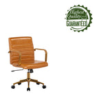 Silla giratoria de piel sintética (PU) en azul/negro/blanco/marrón/rosa, respaldo medio, respaldo de 16" o 19", asiento individual