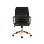 Silla giratoria de piel sintética (PU) en azul/negro/blanco/marrón/rosa, respaldo medio, respaldo de 16" o 19", asiento individual