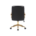 Silla giratoria de piel sintética (PU) en azul/negro/blanco/marrón/rosa, respaldo medio, respaldo de 16" o 19", asiento individual