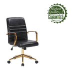 Silla giratoria de piel sintética (PU) en azul/negro/blanco/marrón/rosa, respaldo medio, respaldo de 16" o 19", asiento individual