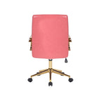 Silla giratoria de piel sintética (PU) en azul/negro/blanco/marrón/rosa, respaldo medio, respaldo de 16" o 19", asiento individual