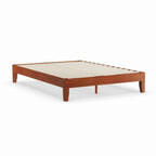 Cama de plataforma de madera de cerezo tamaño matrimonial, 1 persona