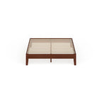 Cama de plataforma de madera de cerezo tamaño matrimonial, 1 persona