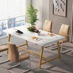 Mesa de Conferencia Rectangular para 6 personas Marrón / Gris / Blanca / Natural — Estilo Industrial